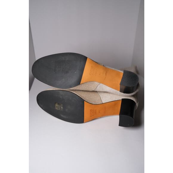 Maryam Nassir Zadeh Cream Woven Linen Norfolk Knee High Boots Womens US 41 / 10 - Picture 13 of 14